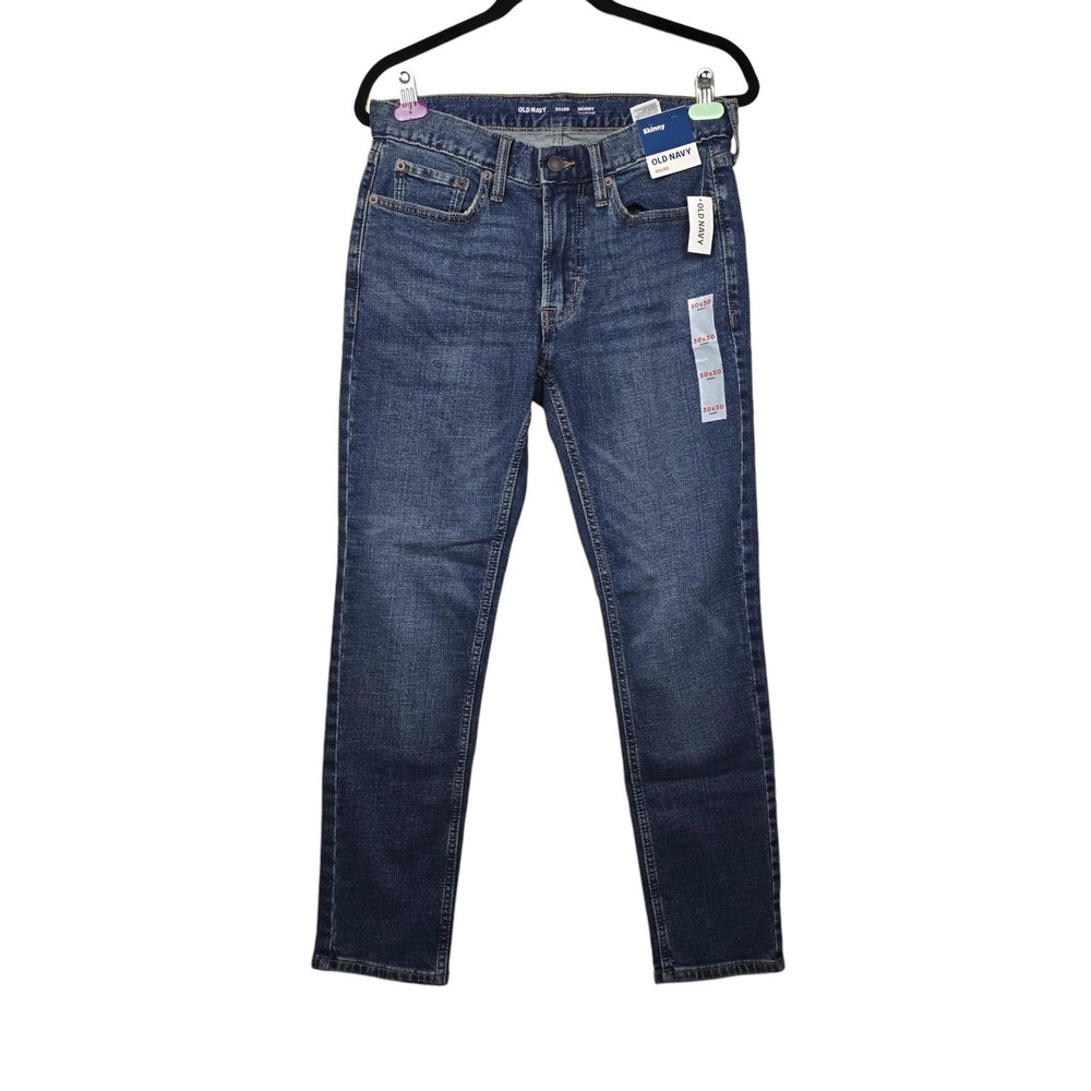 Old Navy Mens Blue Medium Wash Stretch Denim Skinny Jeans Size 30x30 NWT